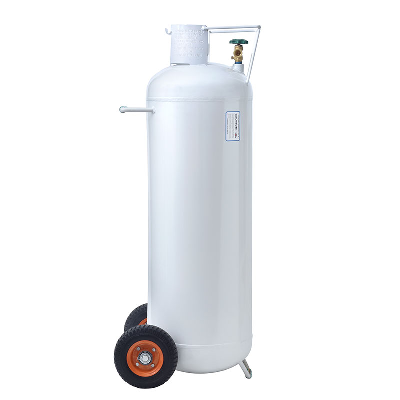 Flame King Empty Propane Gas Cylinder Tank with Solid Brass Valves, 100-Lb