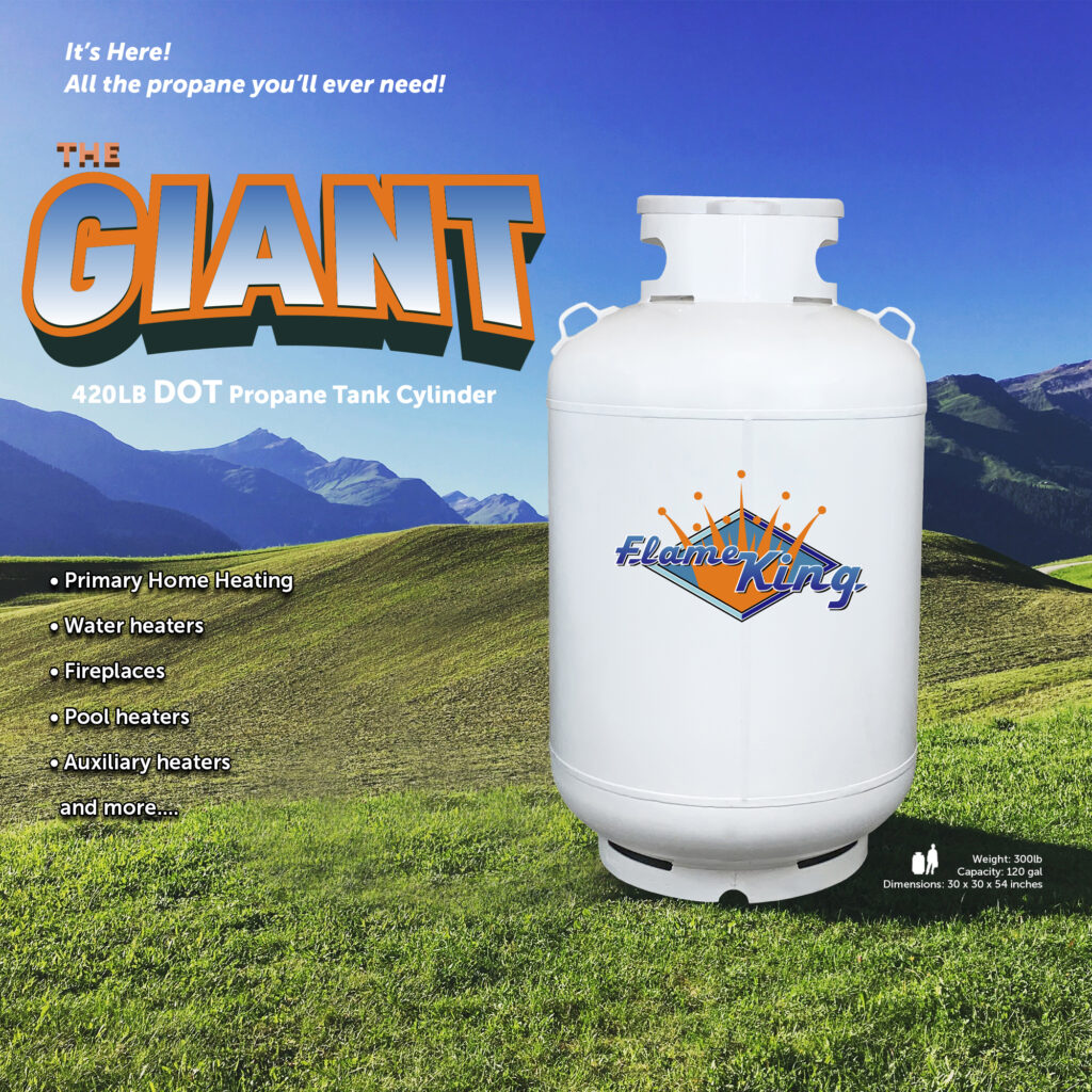 420lb (120 gal) DOT Cylinder w/float gauge & relief valve Model