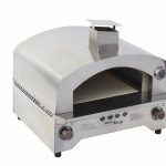 Flame King Lehava 14 in. Portable Propane Outdoor Pizza Oven and 360-Degree Rotating Nonstick Stone, Black