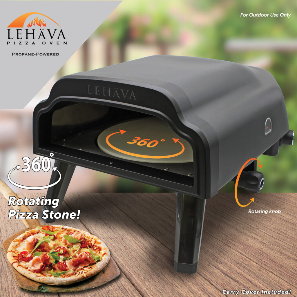 LEHAVA 14-inch, 360 Degree Rotating Propane Pizza Oven Model