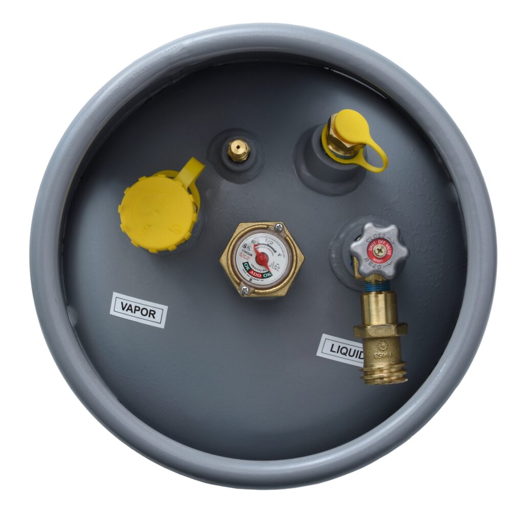 P.FSQ vp#5 （In Flames) 43.5lb Steel Forklift Cylinder with Gauge Model #: YSN435 - Flame King