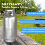 Flame King 30LB Aluminum Propane Tank with Premium OPD Valve, Corrosion-Resistant and Rust-Free