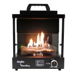 Flame King Propane Ambiance Log Fire Firepit, Clean Smokeless Dancing Flames, Indoor Outdoor Use